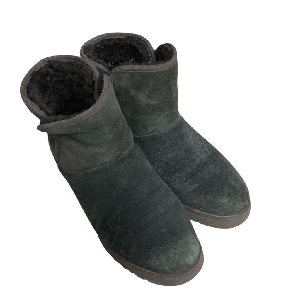 UGG Australia Women's Cory‎ Suede Ankle Sheepskin Boots Size 6 Grey Outdoor